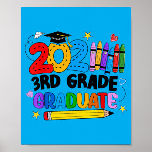 Cute Third Grade Graduation 2026 Crayons Kids Boys Poster