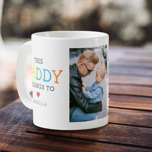 Cute 'This Daddy Belongs To' Photo Collage Coffee Mug (Creator Uploaded)