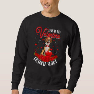Cute This Is My Valentine Pajama Beagle Dog Heart Sweatshirt