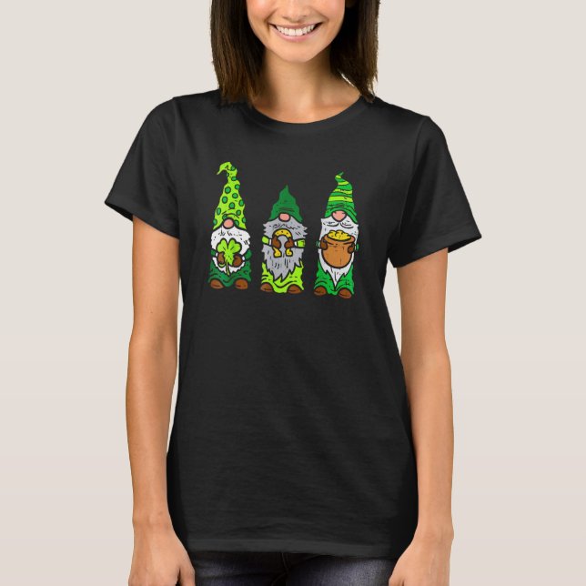 Cute Three Gnome Shamrocks Saint Patrick's Day Men T-Shirt (Front)