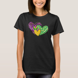 Cute Three Hearts Leopard Lucky Shamrock St Patric T-Shirt