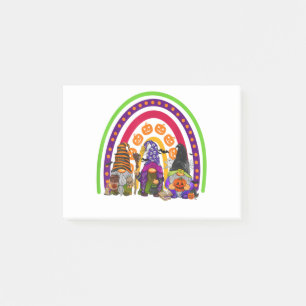 Cute Three Rainbow Gnomes Happy Halloween Autumn F Post-it Notes