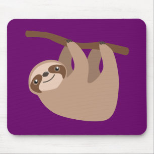 Cute Three-Toed Sloth Mouse Pad