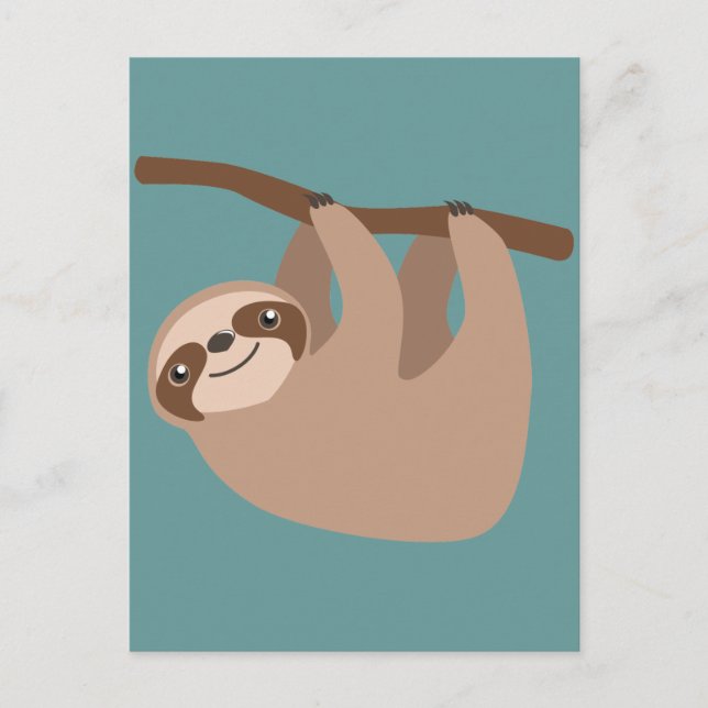 Cute Three-Toed Sloth Postcard (Front)