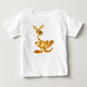 Cute Thumping Cartoon Kangaroo Baby T-Shirt