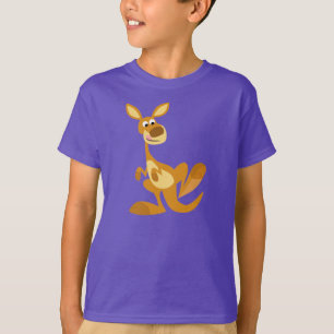 Cute Thumping Cartoon Kangaroo Children T-Shirt