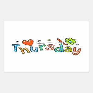 Cute Thursday Week Day Greeting Text Expression Sticker