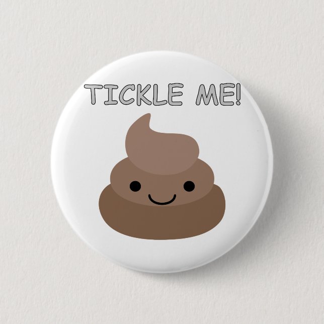 Cute Tickle Me Poop Emoji 2 Inch Round Button (Front)