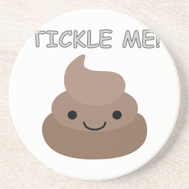 Cute Tickle Me Poop Emoji Coaster (Front)