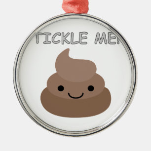 Cute Tickle Me Poop Emoji Metal Ornament