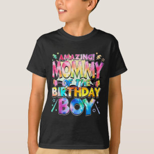Cute Tie Dye Mommy Of The Birthday Boy Matching T-Shirt