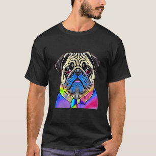 Cute Tie & Dye Pug Dog Face Dogs Men Women Kid T-Shirt