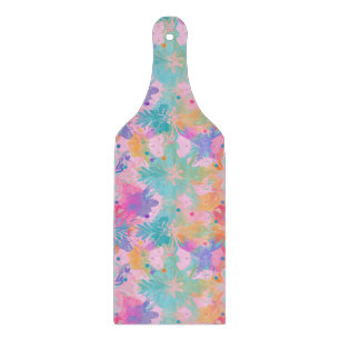 Cute Tie-Dye Stamp Pink Rainbow Flower Pattern Cutting Board