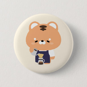 Cute Tiger Barista 2 Inch Round Button