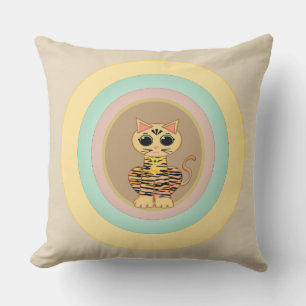 Cute Tiger Cat Throw Pillow