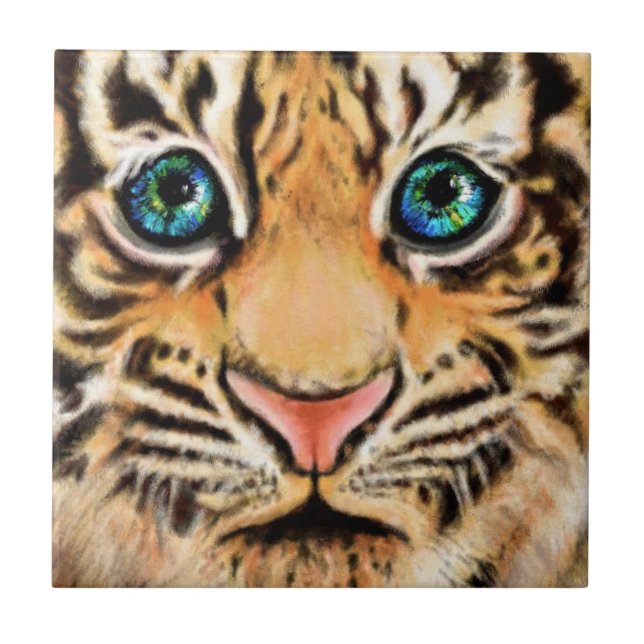 Cute Tiger Ceramic Tile (Front)