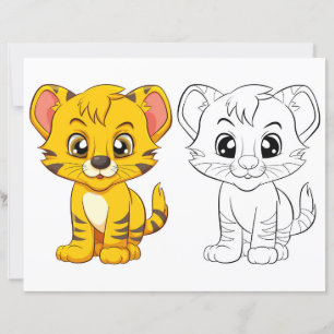 Cute tiger colouring page