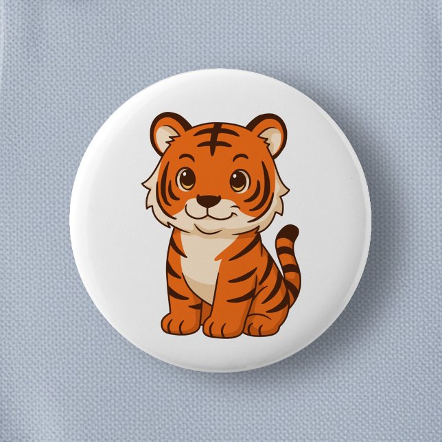 Cute Tiger Cub 2 Inch Round Button (Creator Uploaded)