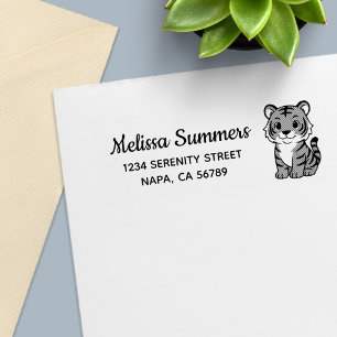 Cute Tiger Cub Return Address Self-inking Stamp