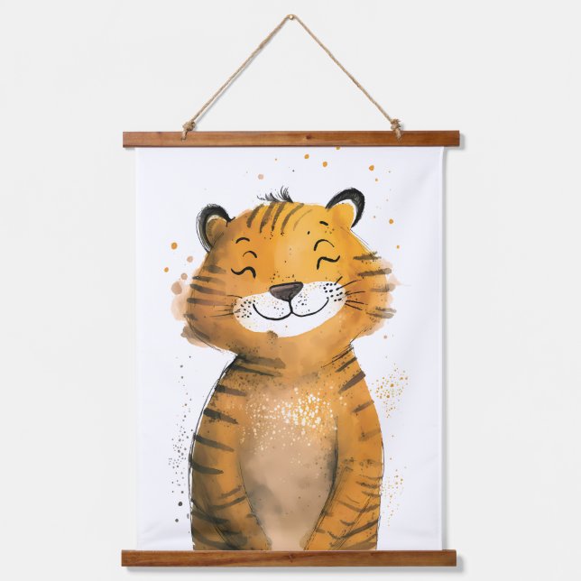 Cute Tiger Hanging Tapestry (Front)