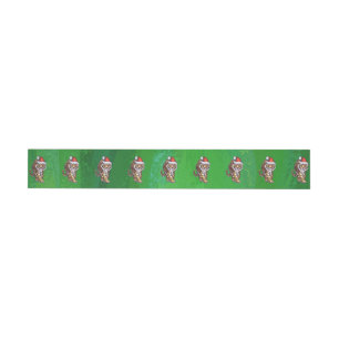 Cute Tiger in Santa Hat On Green Wraparound Address Label