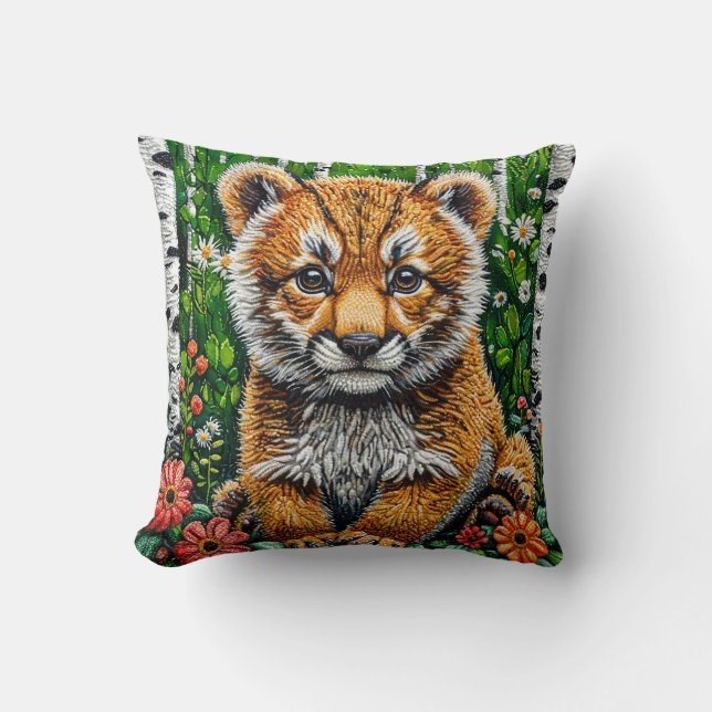 🐯 Cute Tiger Jungle Cozy Decor Gift ✨ Throw Pillow (Front)