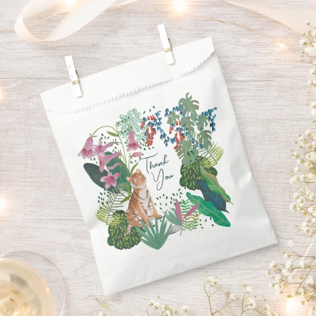 Cute Tiger Jungle Safari Thank you Baby Shower    Favour Bag (Clipped)