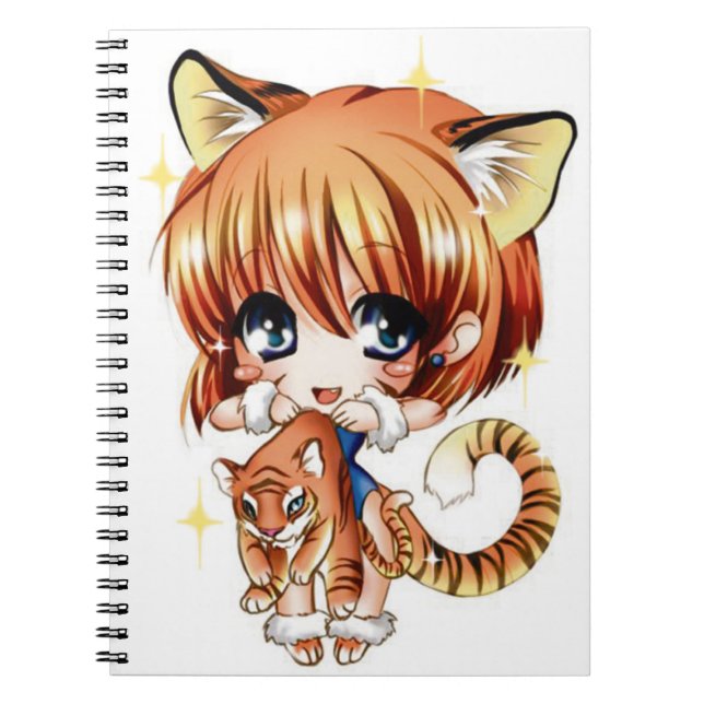Cute Tiger Love Notebook (Front)