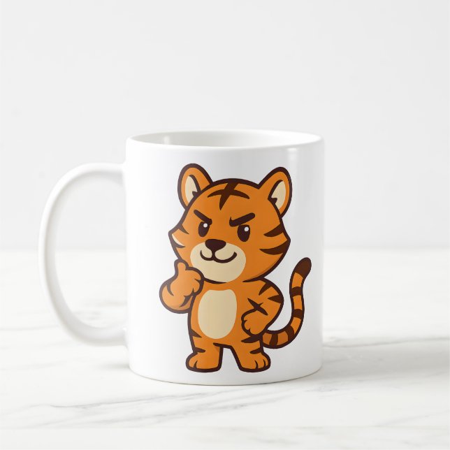 Cute Tiger Mug - Adorable Animal Drinkware (Gauche)