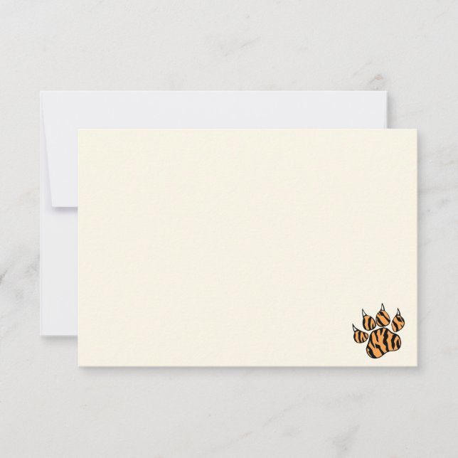 Cute Tiger Paw Print Blank Cream Off White Card (Front)