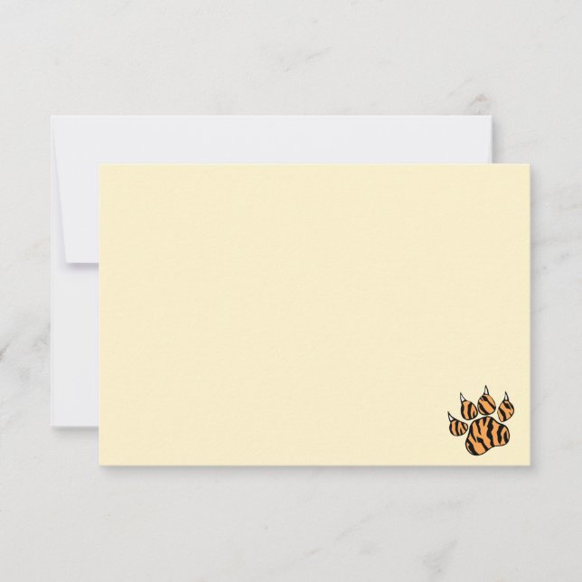 Cute Tiger Paw Print Custom Blank  Card (Front)