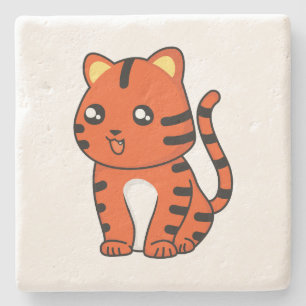 Cute Tiger Stone Coaster
