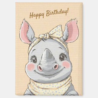 Cute Tiger with Bandana Kids Birthday Invitation Magnet