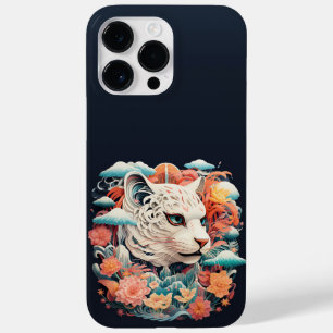 Cute Tiger with flowers Paper Cutout Case-Mate iPhone 14 Pro Max Case