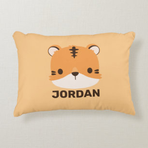 Cute Tiger with Personalized Name Accent Pillow
