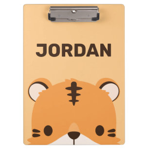 Cute Tiger with Personalized Name Clipboard