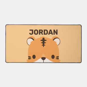 Cute Tiger with Personalized Name Desk Mat