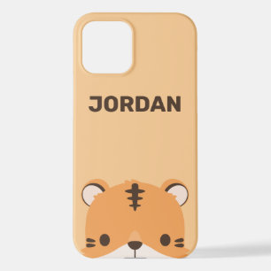 Cute Tiger with Personalized Name iPhone 12 Case