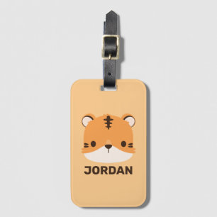 Cute Tiger with Personalized Name Luggage Tag
