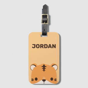 Cute Tiger with Personalized Name Luggage Tag