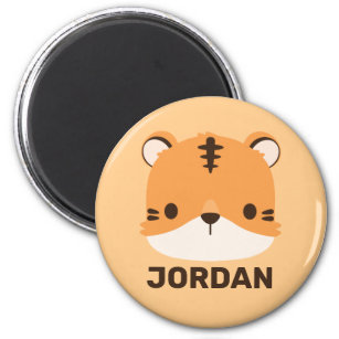 Cute Tiger with Personalized Name Magnet
