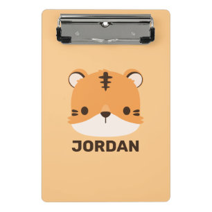 Cute Tiger with Personalized Name Mini Clipboard