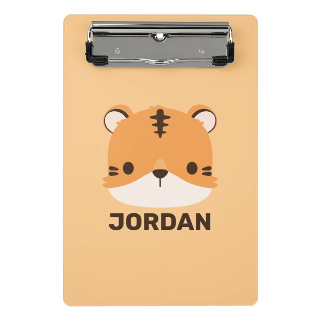 Cute Tiger with Personalized Name Mini Clipboard (Front)