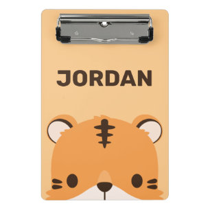 Cute Tiger with Personalized Name Mini Clipboard