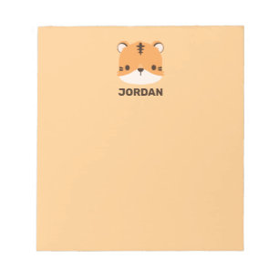 Cute Tiger with Personalized Name Notepad