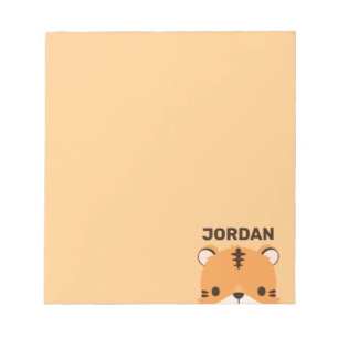Cute Tiger with Personalized Name Notepad