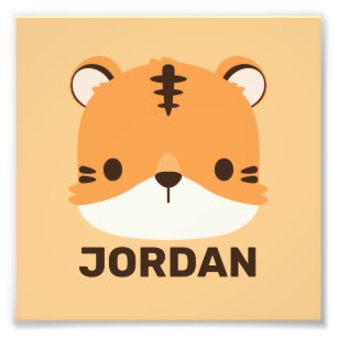 Cute Tiger with Personalized Name  Photo Print