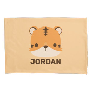 Cute Tiger with Personalized Name Pillowcase