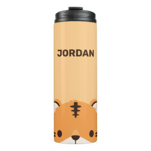 Cute Tiger with Personalized Name Thermal Tumbler