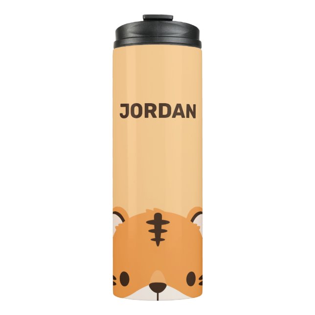 Cute Tiger with Personalized Name Thermal Tumbler (Front)